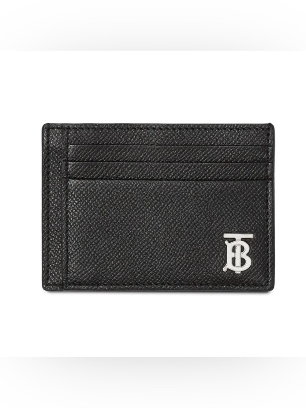 Burberry Men's Monogram Motif Grainy Leather Money Clip Card Case / Holder